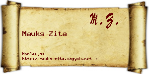 Mauks Zita névjegykártya
